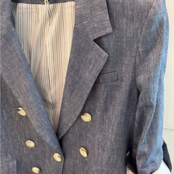 EUC Veronica Beard Womens 'Kelson' Dickey Chambray Blue Blazer - Picture 8 of 9